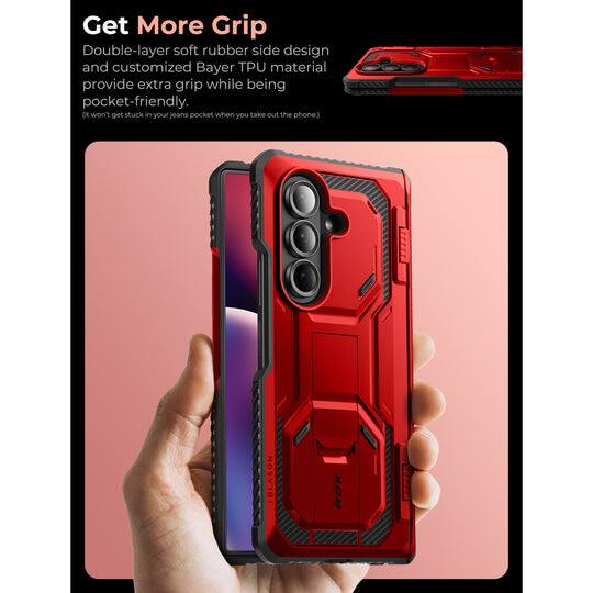 Get More Grip

Double-layer soft rubber side design and customized Bayer TPU material provide extra grip while being pocket-friendly. It won't get stuck in your jeans pocket when you take out the phone.