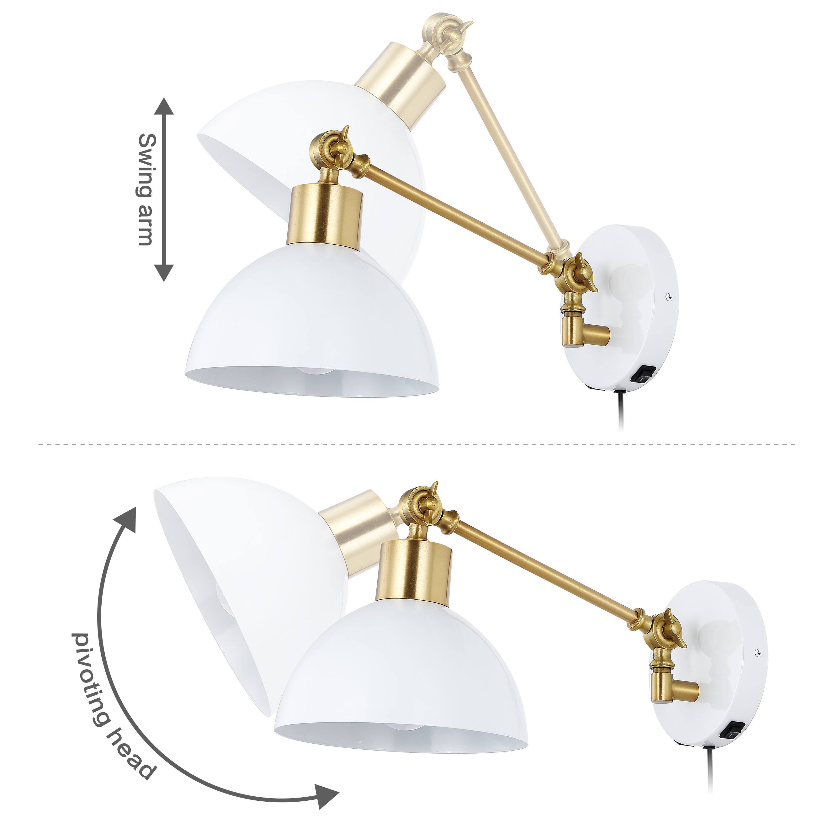 Swing arm pivoting head
