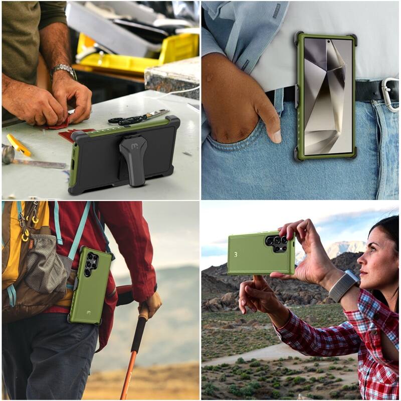 Alt View 4. Mybat Pro - MyBat Pro Maverick Series Case with Holster for Samsung Galaxy S24 Ultra - Army Green - Army Green.