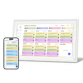 Viewedge - 15.6 inch Digital Calendar – Schedule, Chore Chart, Meal Planner, Task Rewards System, Family Photo Display - White