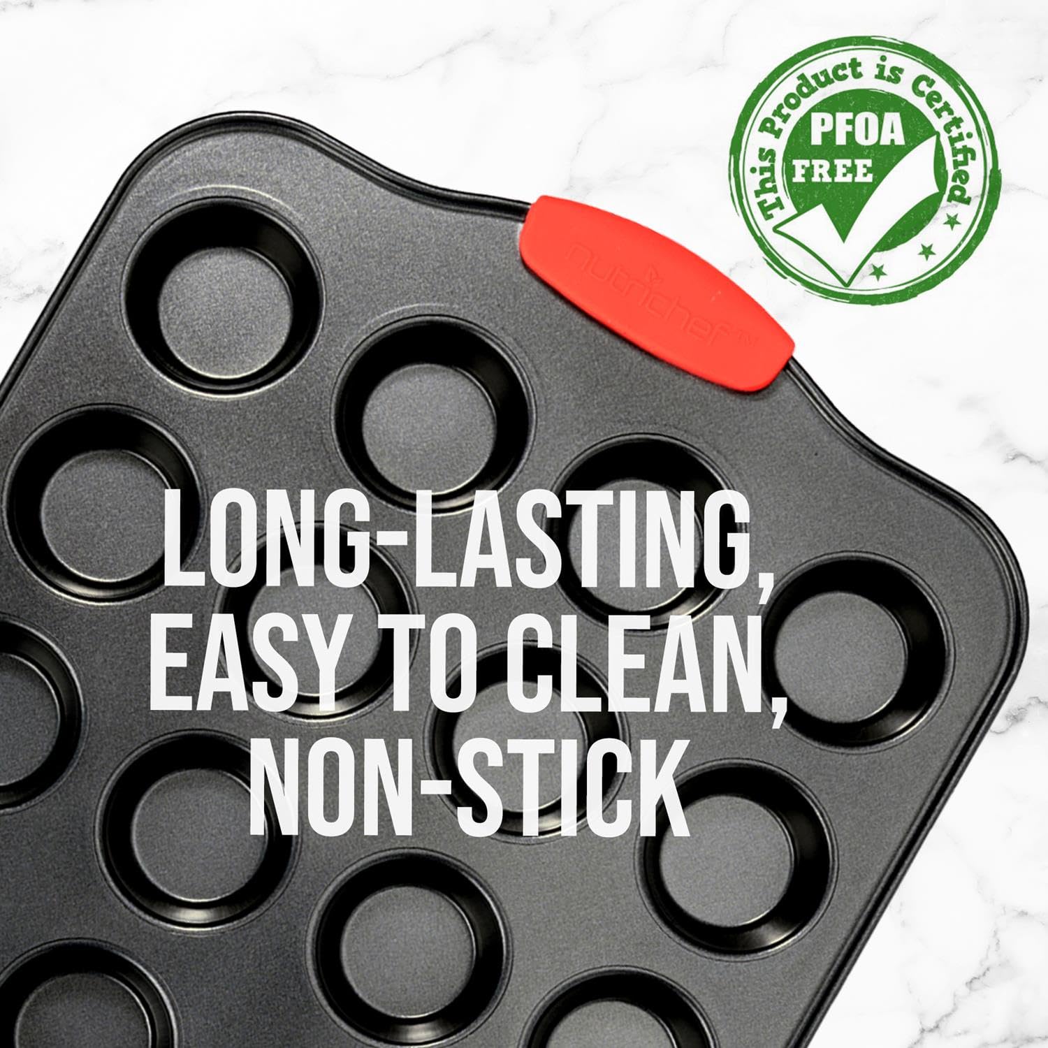 Product is PFOA Certified FREE

LONG-LASTING, EASY TO CLEAN, NON-STICK