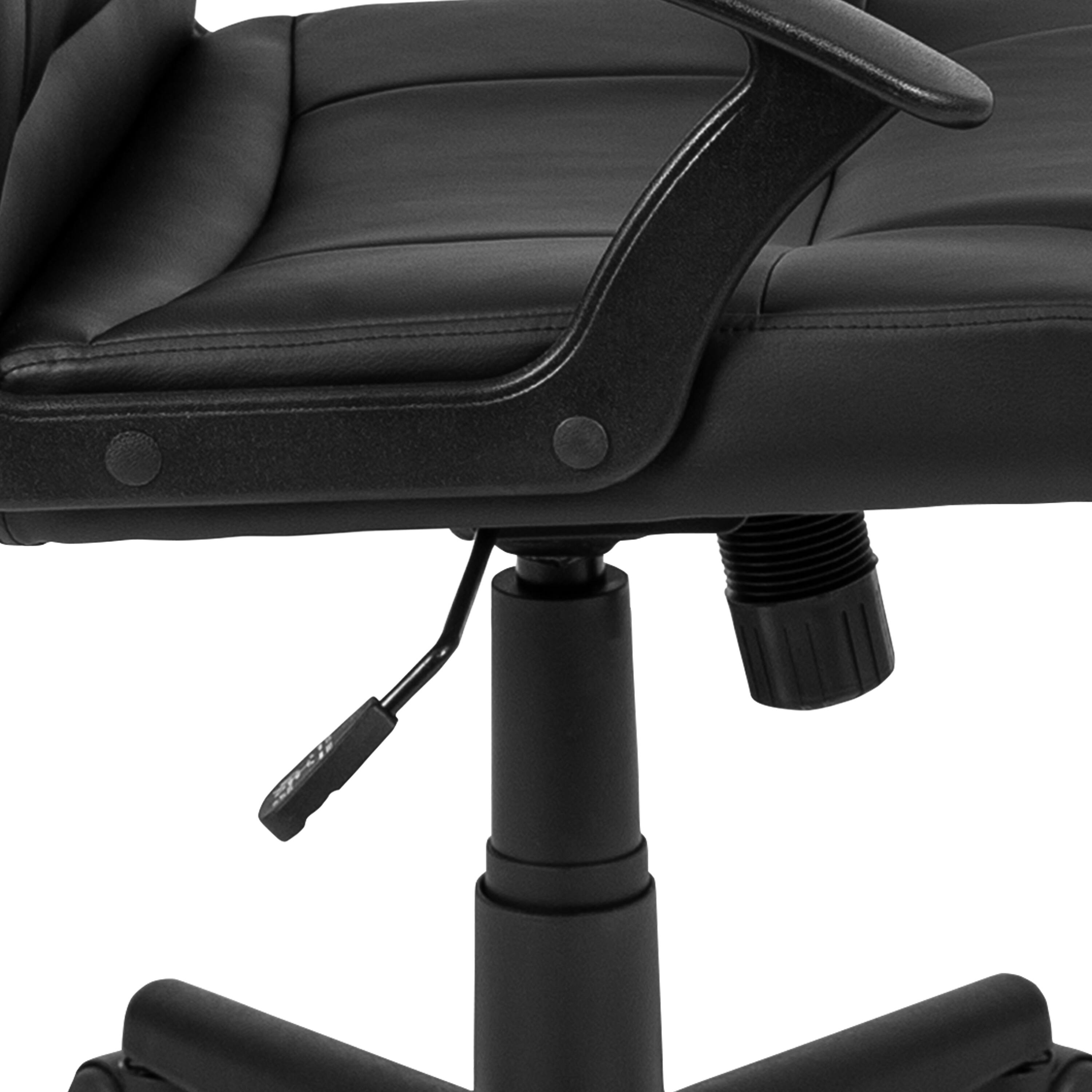 Alt View 10. Emma + Oliver - Fundamentals Mid-Back Padded Task Office Chair with Arms - Black.