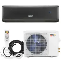 Costway 12000 BTU Mini Split Air Conditioner & Heater with Heat Pump - Grey + White - Front_Zoom