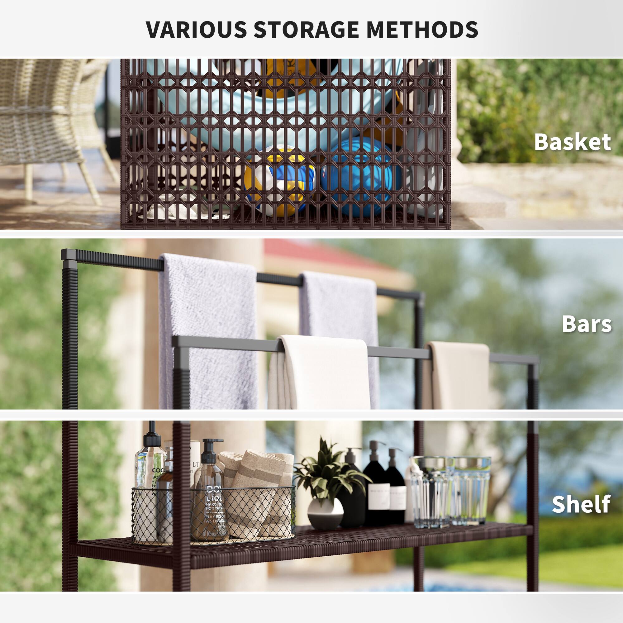 VARIOUS STORAGE METHODS
Basket
Bars
Shelf