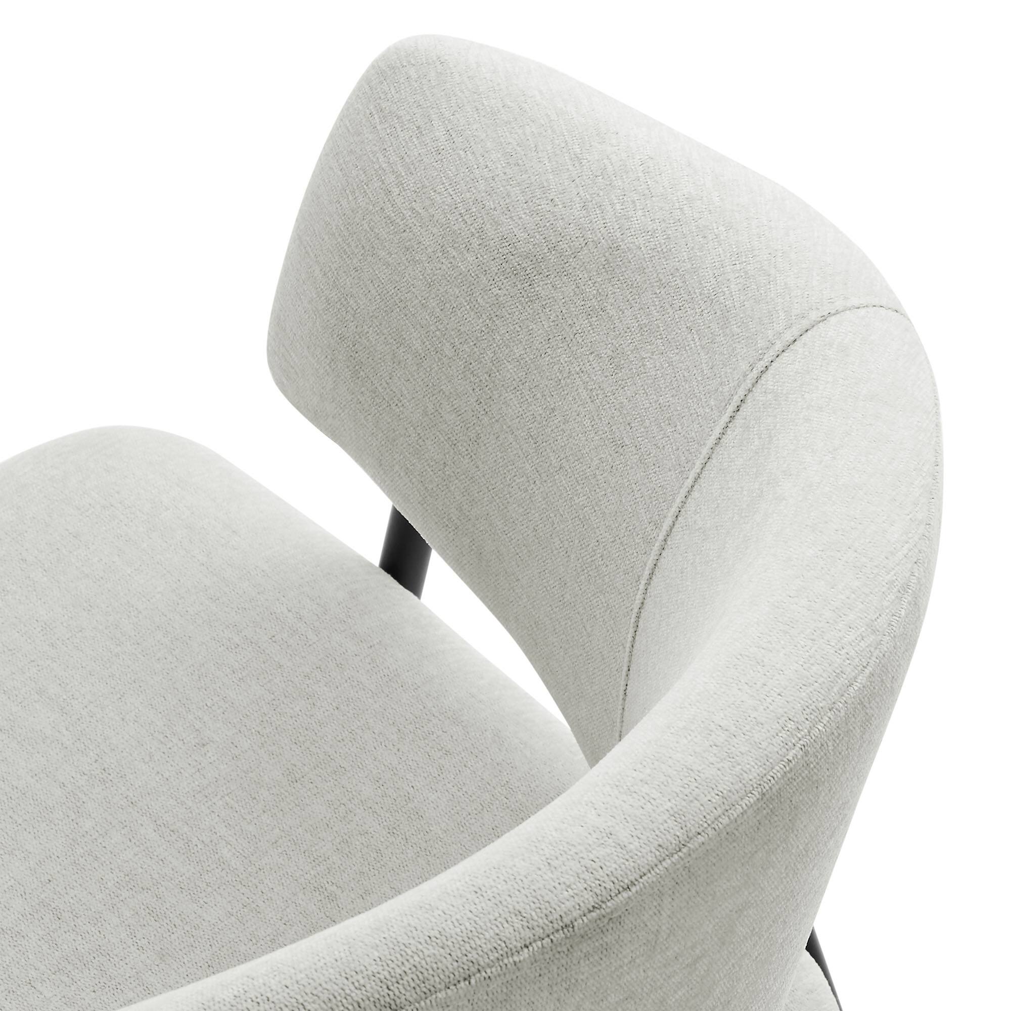Alt View 4. Modway - Nella Upholstered Heathered Chenille Dining Chairs Set of 2 by Modway - Black.