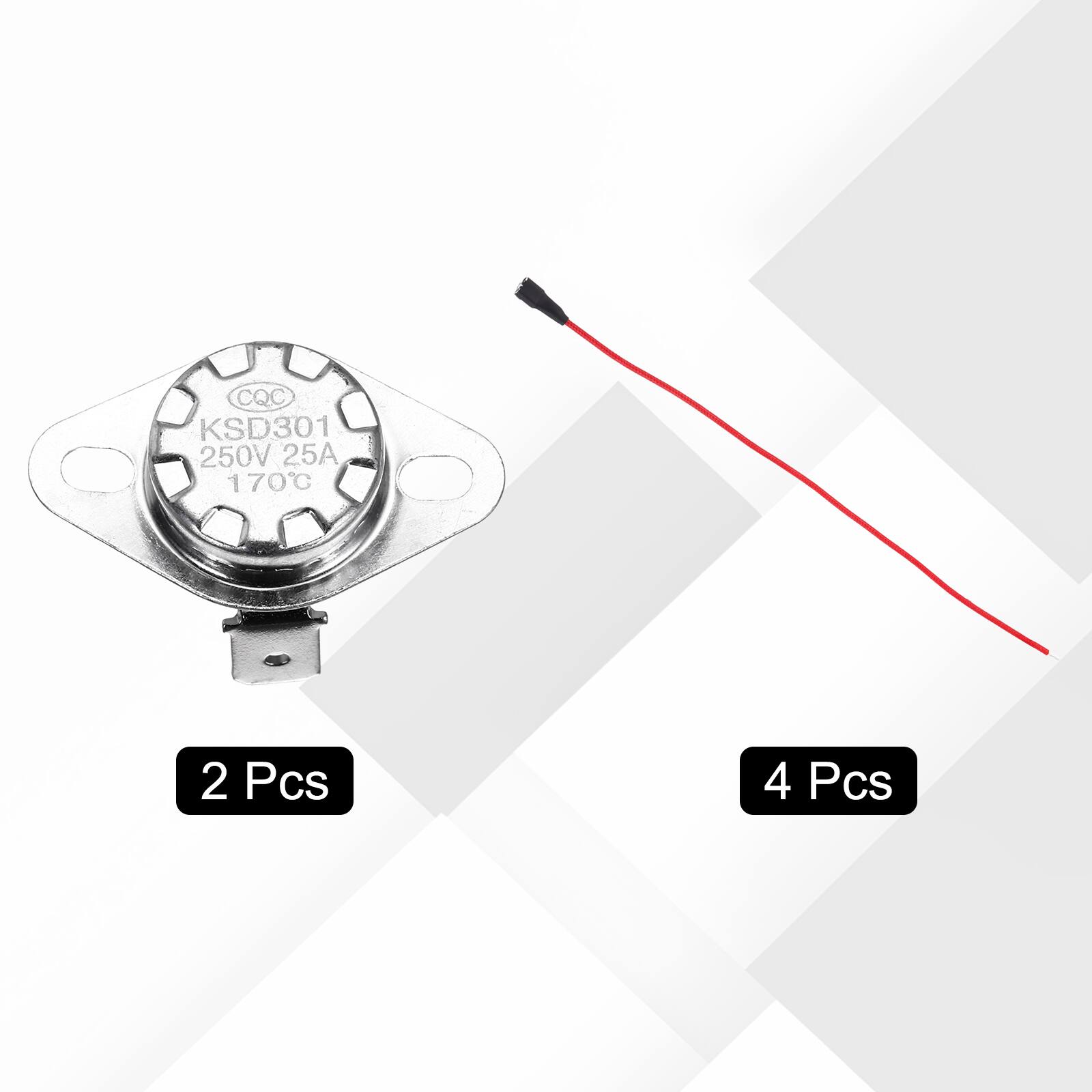 CQC KSD301 250V 25A 170°C  
1 2 Pcs  
4 Pcs