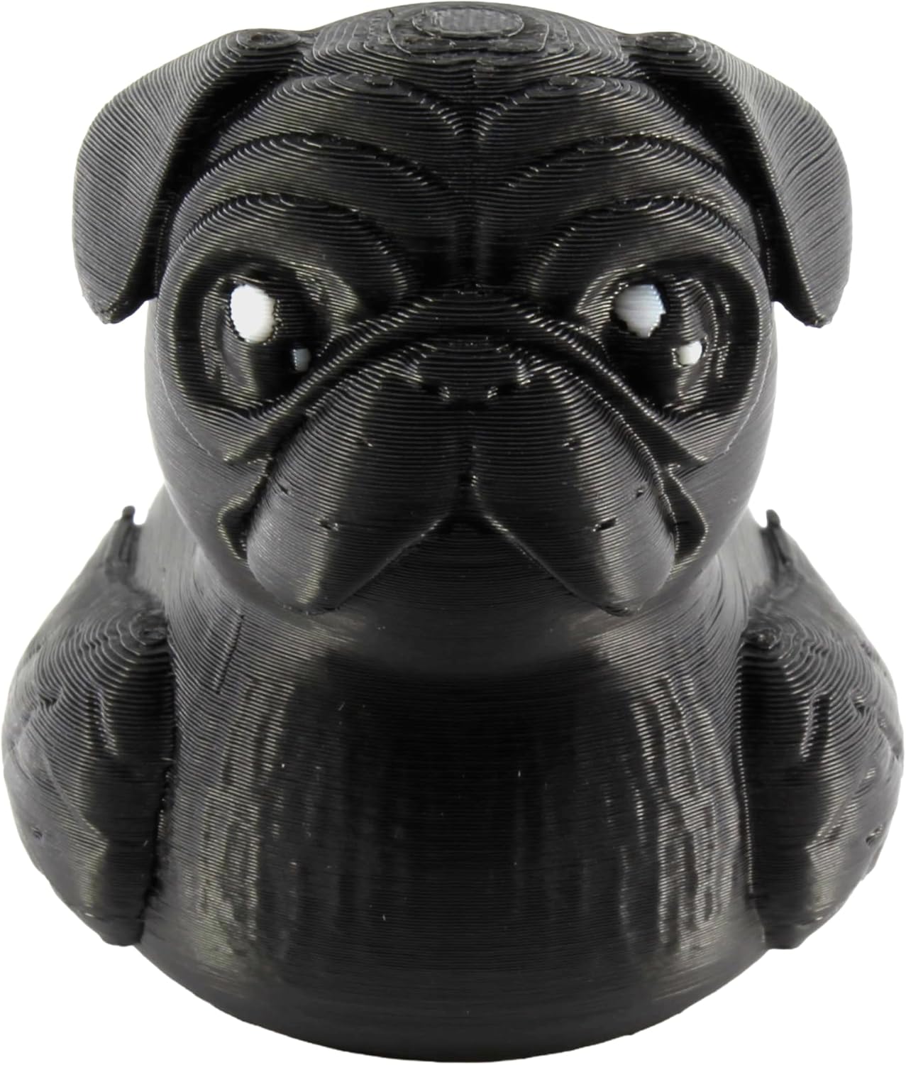 Angle. JuzToys - Pug Duck Figurine, 4x4 Ducking, Fun Car Dashboard Accessory, Unique Pug Gifts, Ducks for Cars (Black) by PowerTRC - Black.