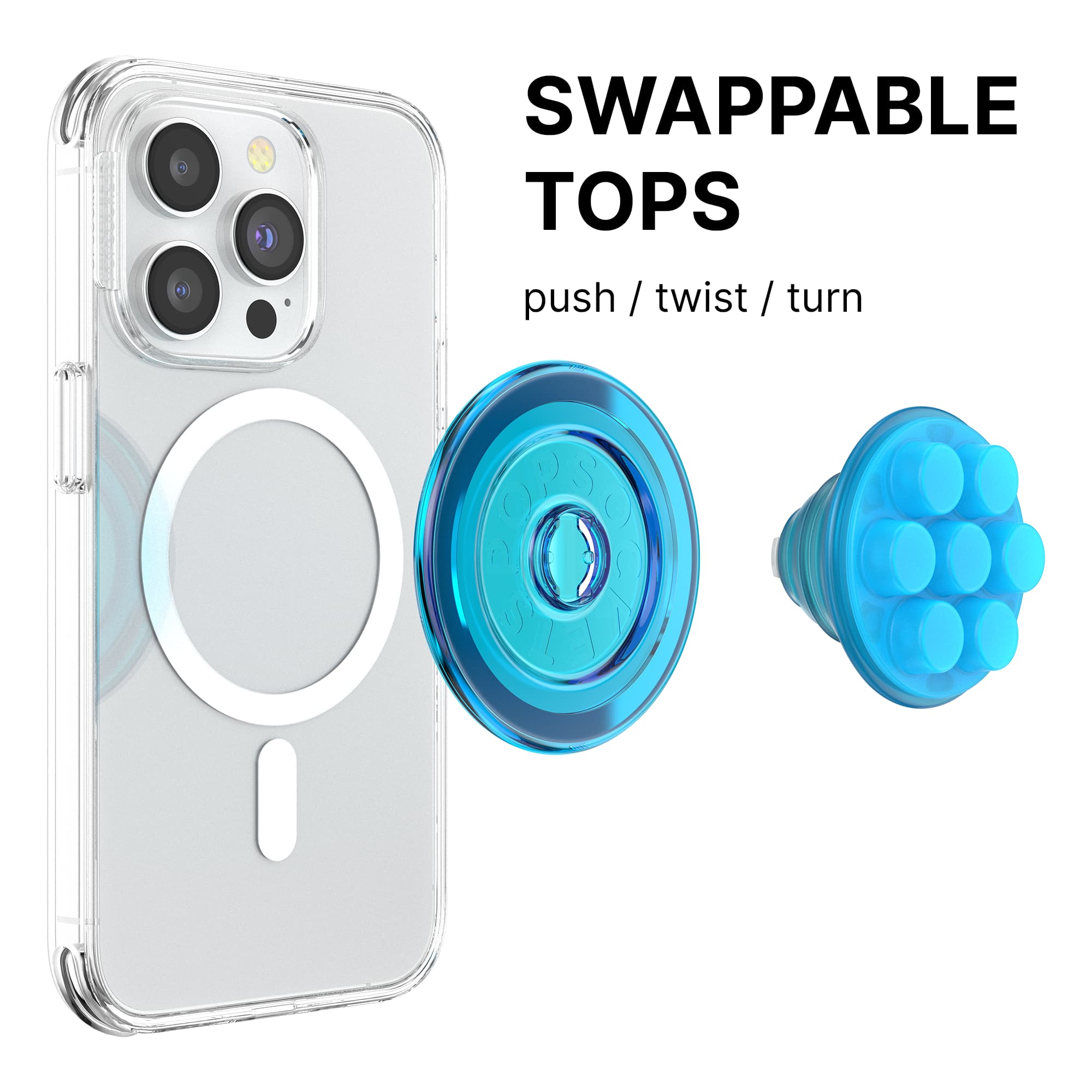 PopSockets MagSafe Round PopGrip Cell Phone Grip & Stand, with Adapter ...