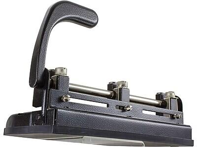 Alt View 1. Officemate - Heavy Duty Adjustable 2-3 Hole  Punch with Lever Handle, 32 Sheet Capacity, Black - Black.