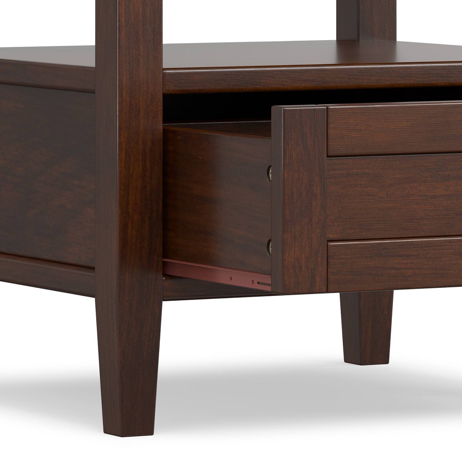Alt View 5. Simpli Home - Warm Shaker 20 inch Wide Solid Wood Transitional End Table in Russet Brown - Russet Brown.