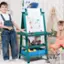 Alt View 14. Costway - 3 in 1 Double-Sided Wooden Kid's Art Easel Whiteboard Blue - Blue.