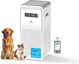 Wozoyo - Pure Air PA6 Smart Air Purifier for Large Rooms, Covers 2723 ft², 363 CFM, H13 HEPA Filter, PM Display, Turbo Mode - White