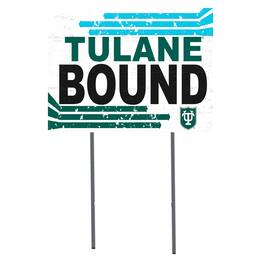 Jardine - Tulane Green Wave 18" x 24" Bound Yard Sign - White