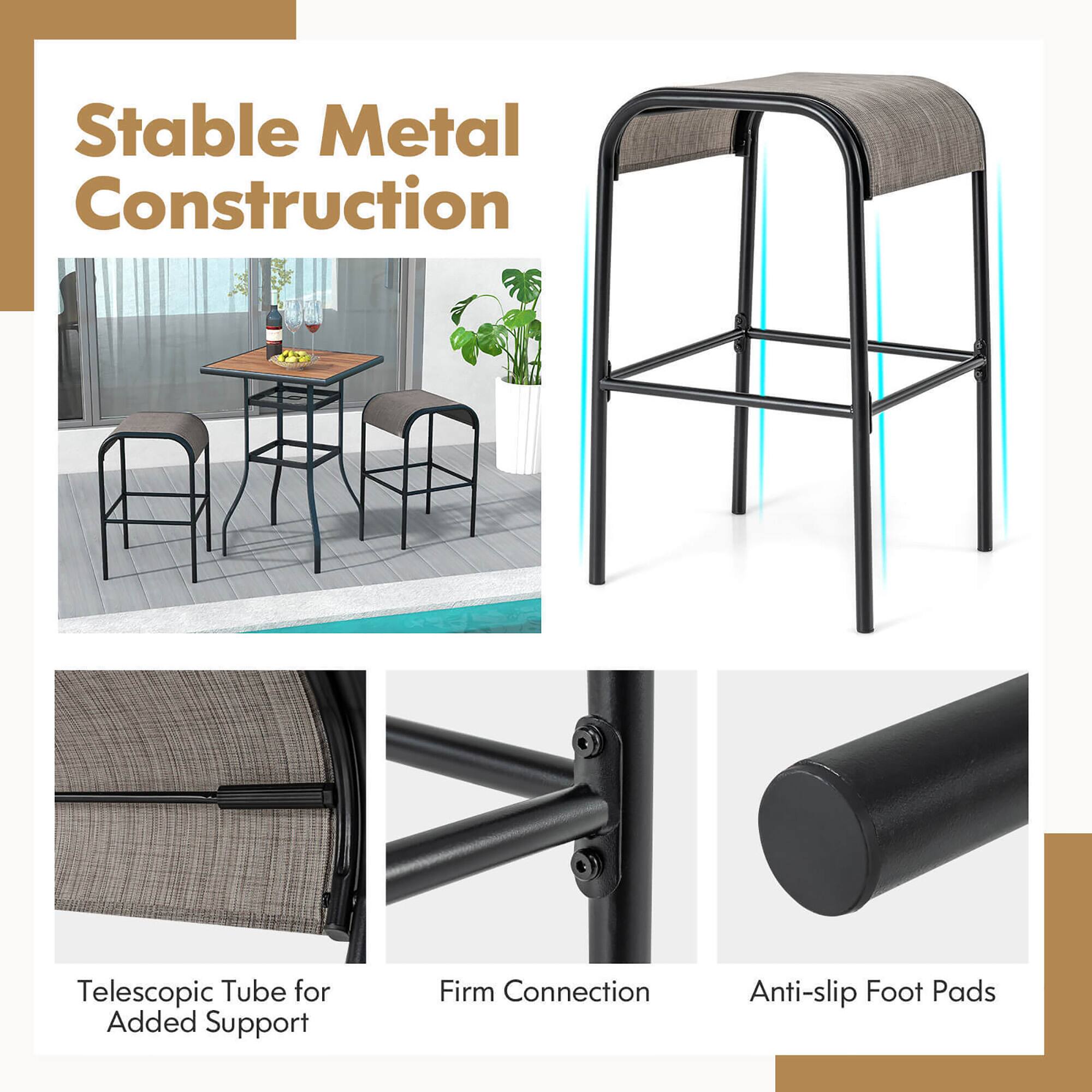Stable Metal Construction

Telescopic Tube for Added Support

Firm Connection

Anti-slip Foot Pads