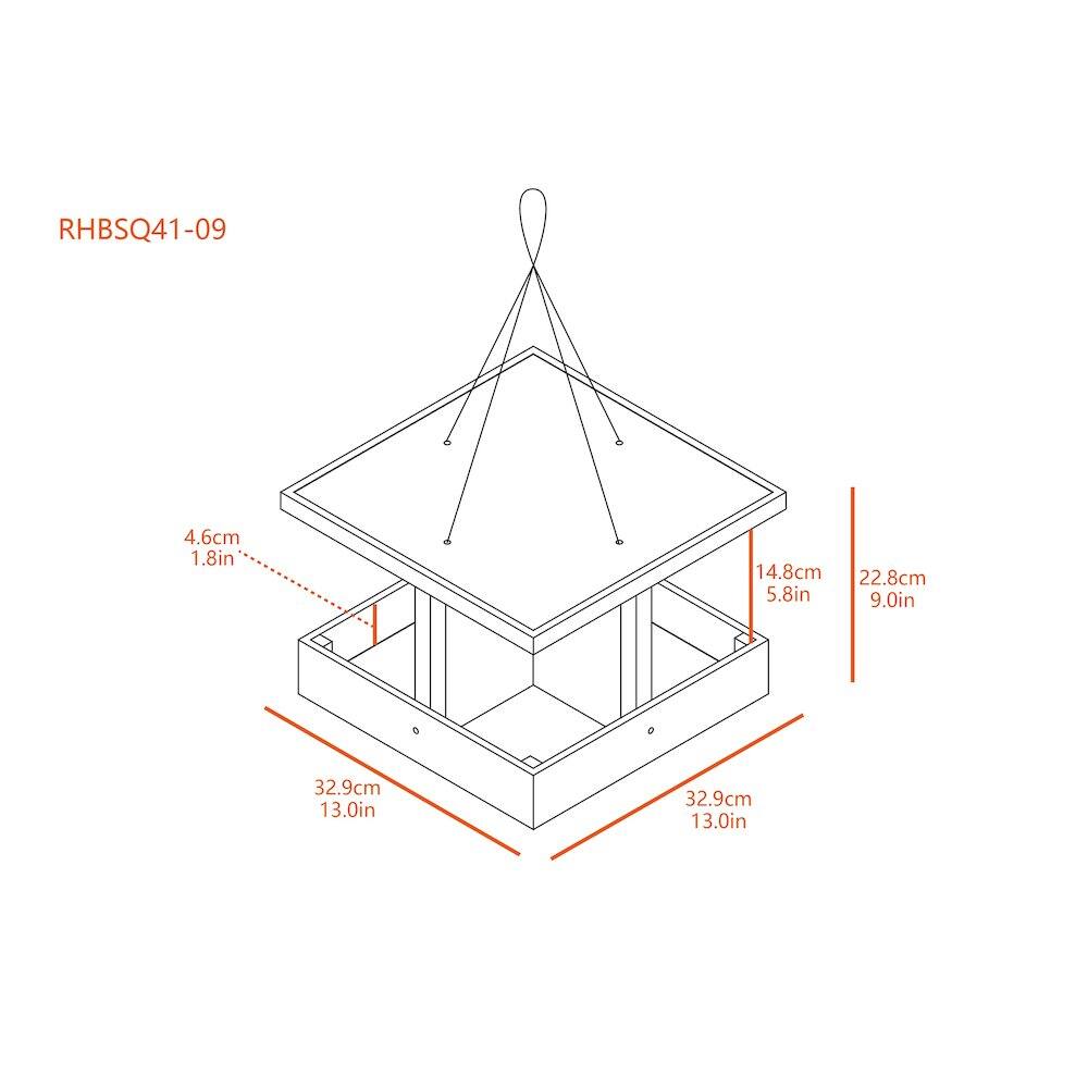 RHBSQ41-09  
4.6cm 1.8in  
14.8cm 5.8in  
22.8cm 9.0in  
32.9cm 13.0in  
32.9cm 13.0in