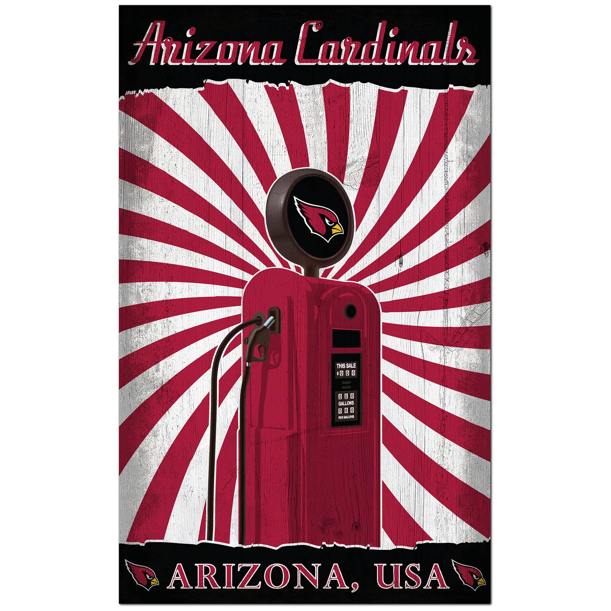 Arizona Cardinals 11'' x 19'' Retro Pump Location Sign