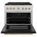 Angle. ZLINE - 36 in. Wide 6 Burner Autograph Paramount Dual Fuel Range with Black and Gold Accents (SDRSZ-BLM-36-G) - Black.