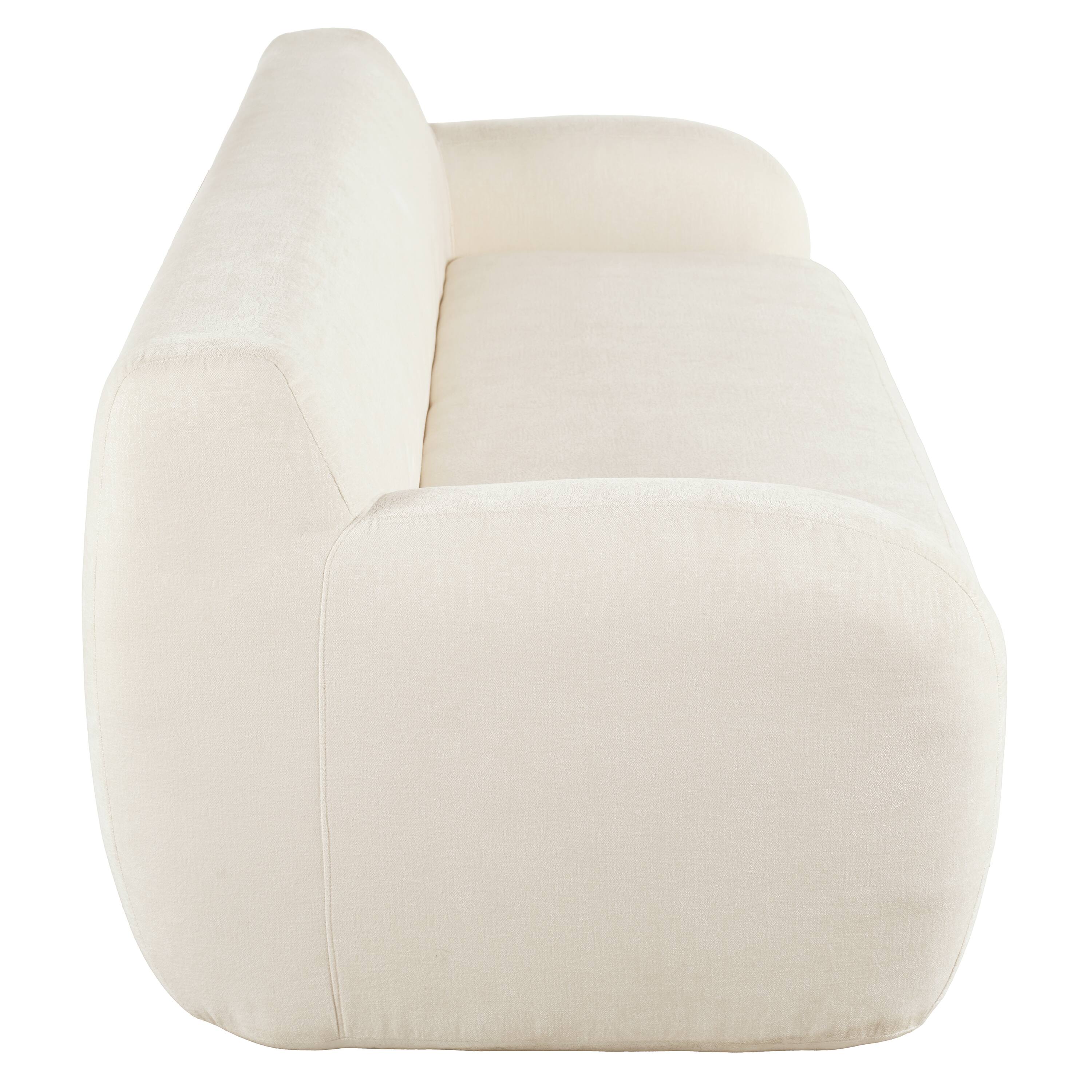 Alt View 6. Tiramisubest - 81.5" Minimalist Compression Sofa, Curved Design, 3-Seater Casual Sofa for Living Rooms, Bedrooms, and Apartments,Beige - Beige.