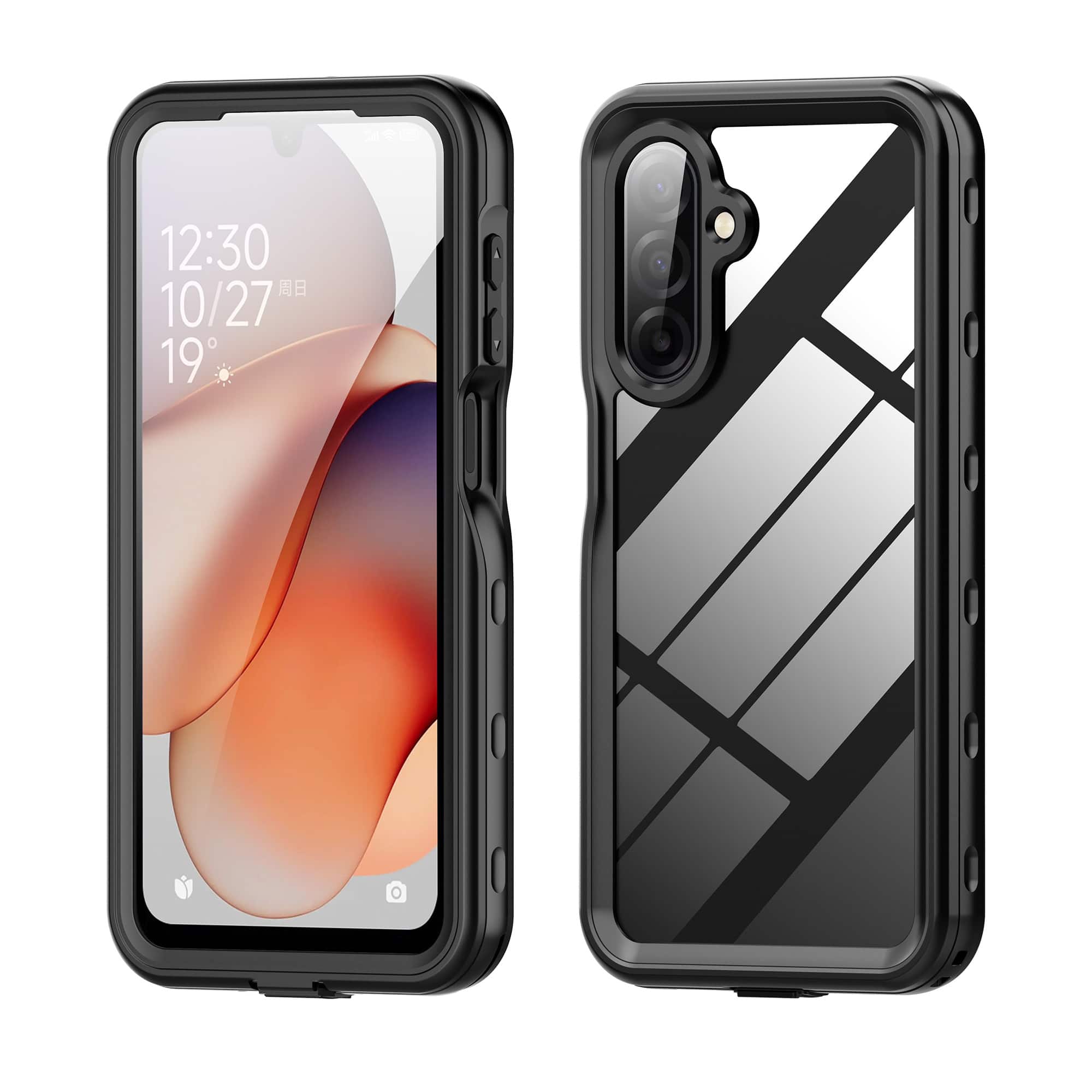 Dteck - Waterproof Rugged Case for Samsung Galaxy A36 5G,IP68 Underwater Built-in Screen Protector Full-Body Shockproof Cover - Black