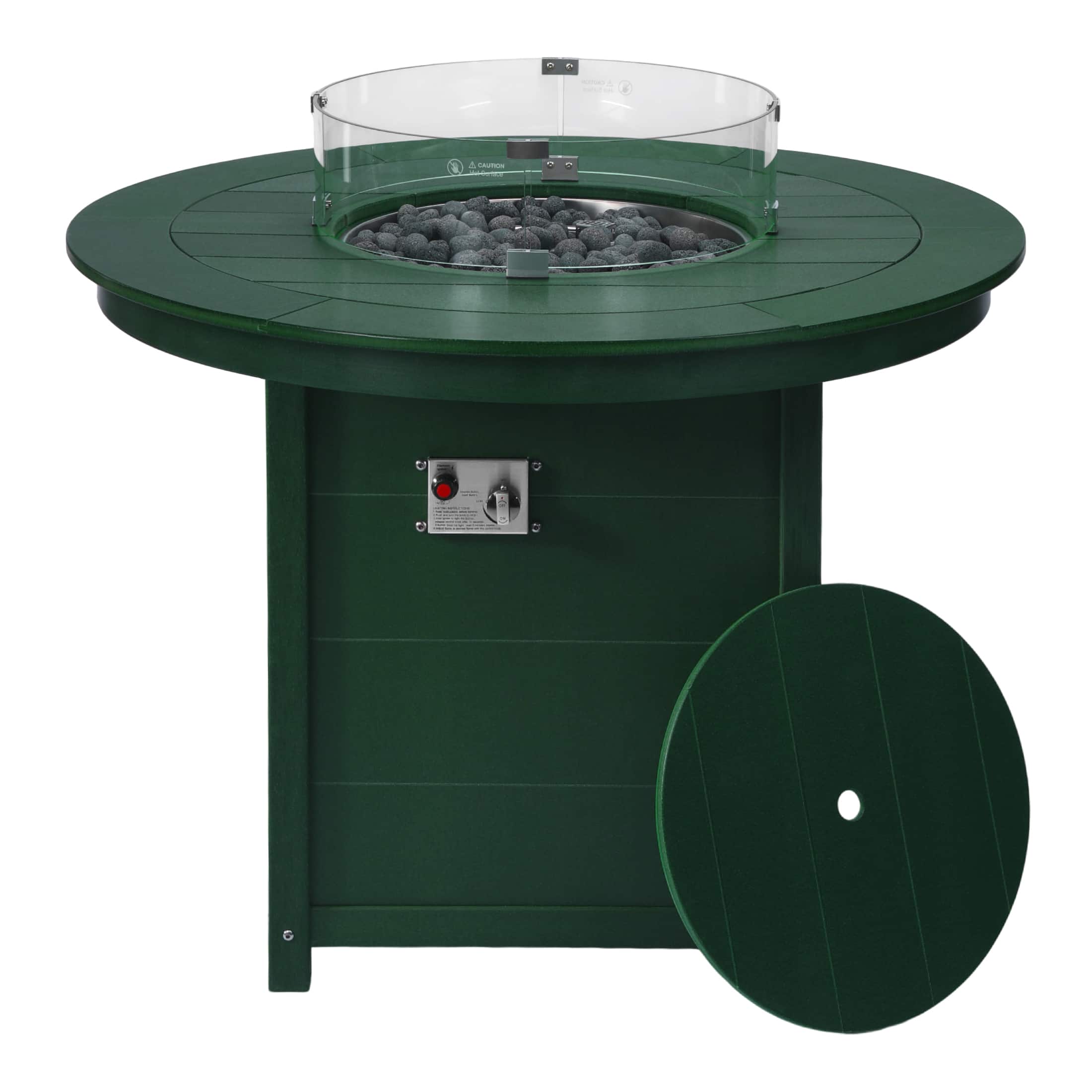 "WestinTrends - Helios 47"" Modern Outdoor Patio Propane Round Counter Height Fire Pit Table - Dark Green" price history on PriceWatchPro