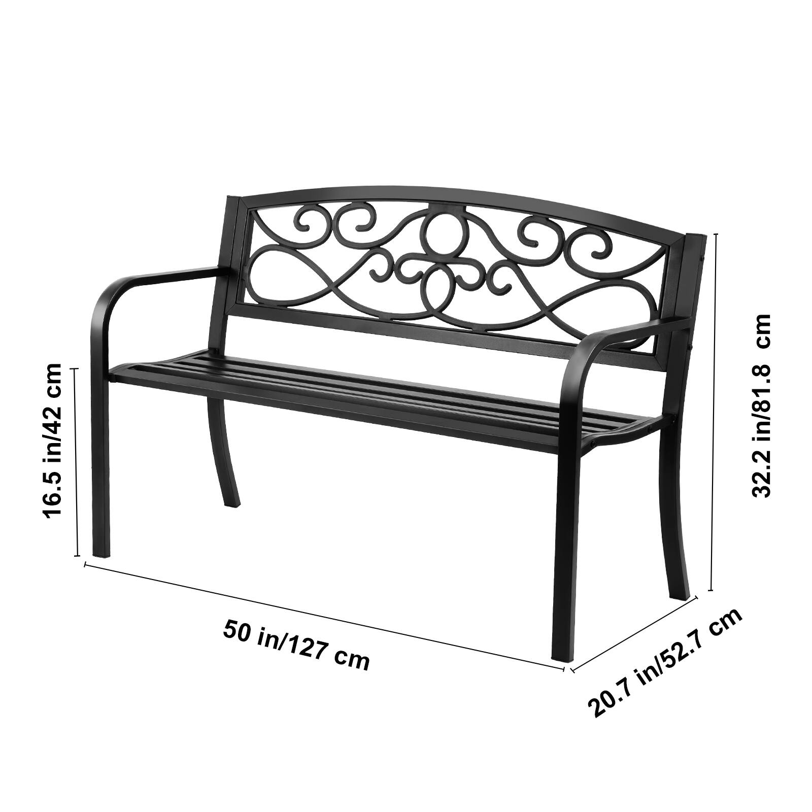 16.5 in/42 cm
32.2 in/81.8 cm
50 in/127 cm
20.7 in/52.7 cm