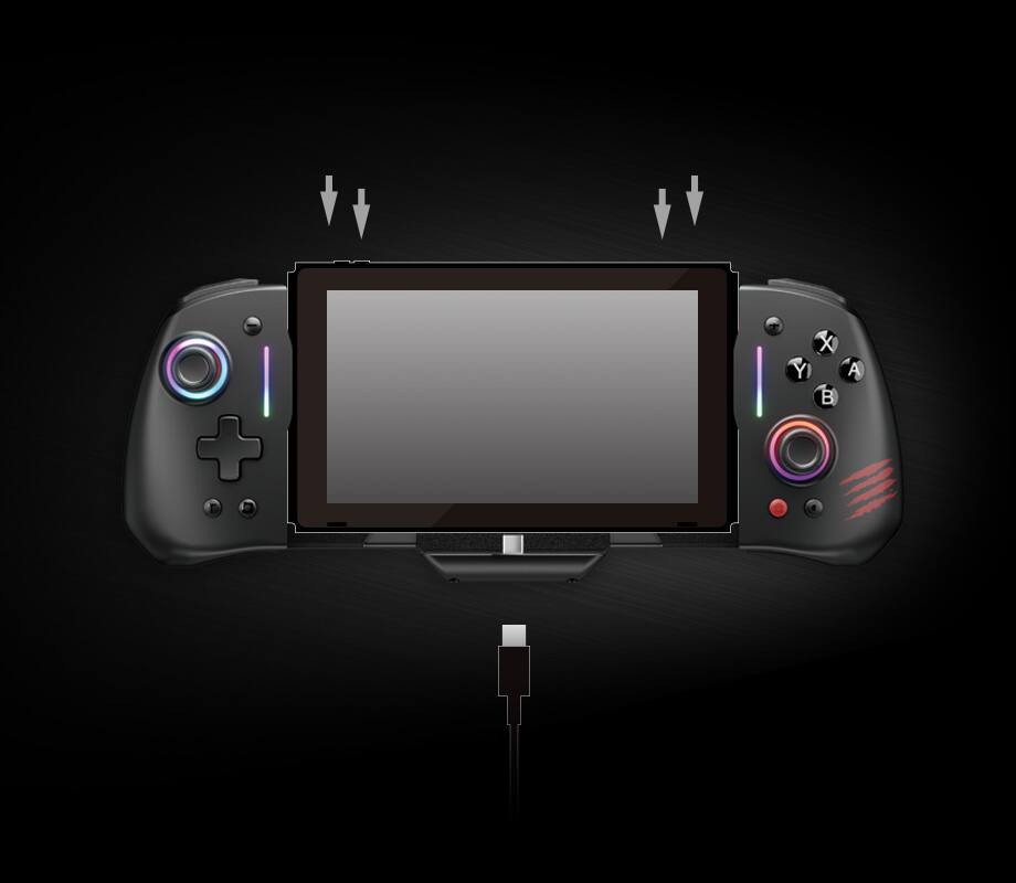 Angle. Mad Catz - Mad Catz - C.A.T. 12 Ergonomic RGB Switch Controller with 6-axis motion control - Compatible with Switch/Lite/OLED Model - Black.