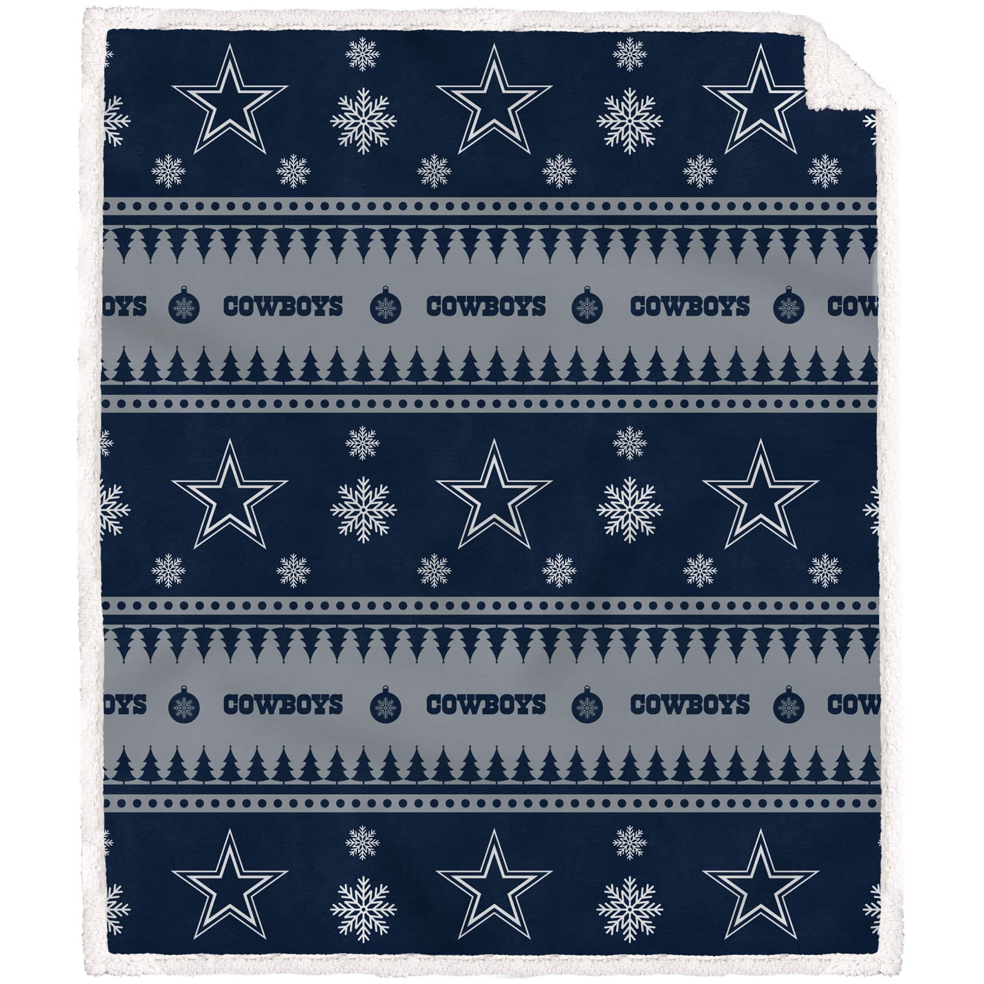 Pegasus - Dallas Cowboys 60'' x 70'' Holiday Gift Wrap Sherpa Flannel Fleece Blanket - Multicolor