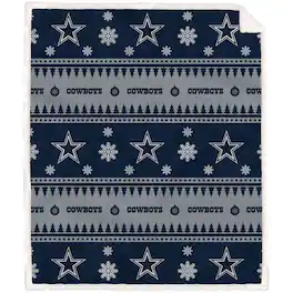 Pegasus - Dallas Cowboys 60'' x 70'' Holiday Gift Wrap Sherpa Flannel Fleece Blanket - Multicolor