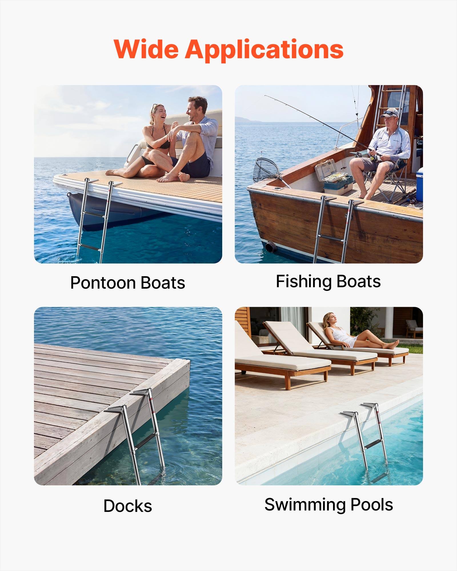 Wide Applications

- Pontoon Boats
- Fishing Boats
- Docks
- Swimming Pools