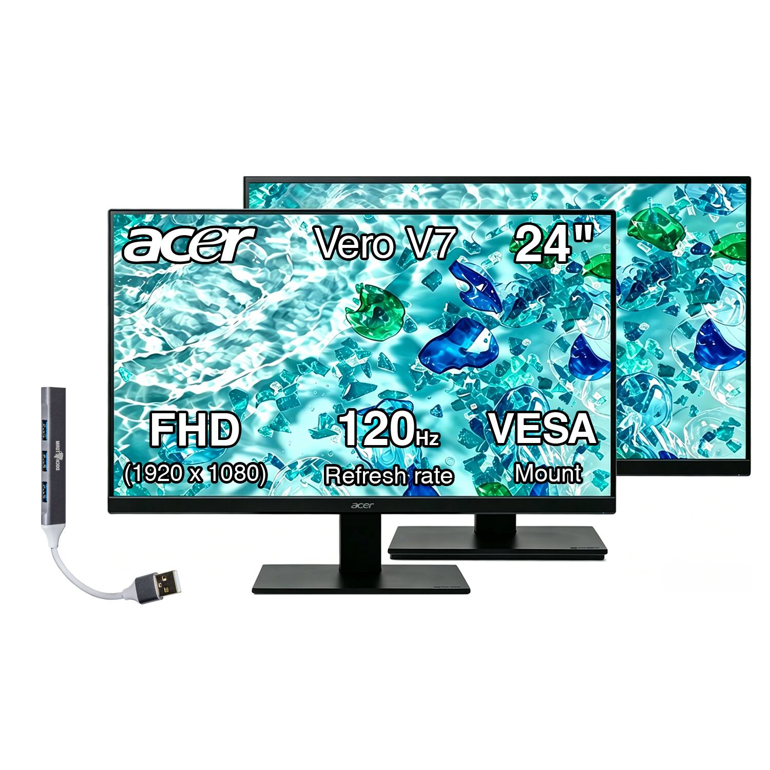 acer Vero V7 24" FHD (1920 x 1080) 120Hz VESA Refresh rate Mount