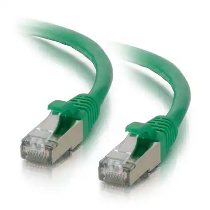 Front. C2G - 757120008378 15-feet CAT6 Ethernet Network Patch Cable - Snagless - Shielded (STP) - 1x RJ-45 Male - 1x RJ-45 Male - Gre - Green.