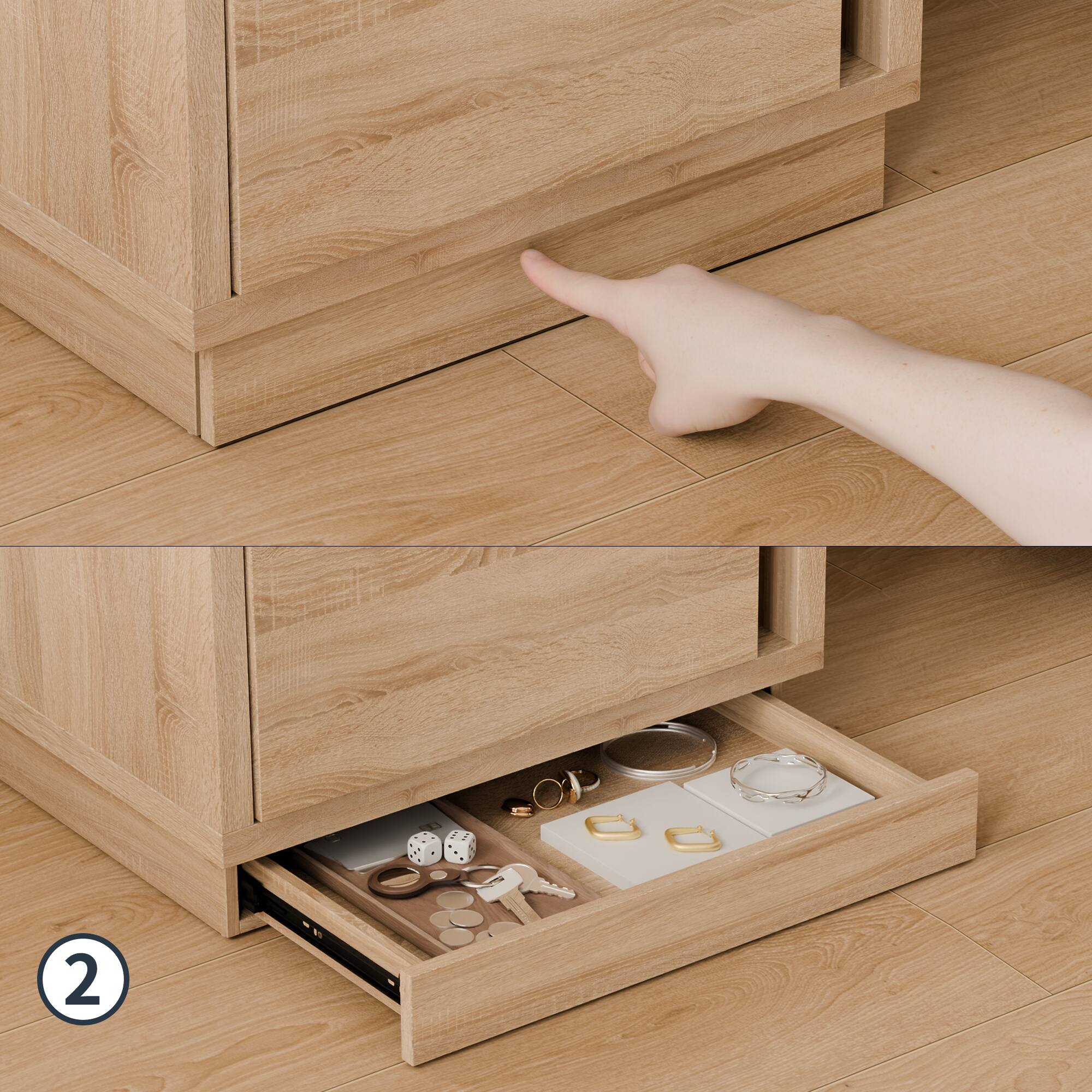 Alt View 6. Famapy - Famapy 4 - Drawer Nightstand: Hidden NFC - Locked Compartment & Anti - Tipping - Wooden.