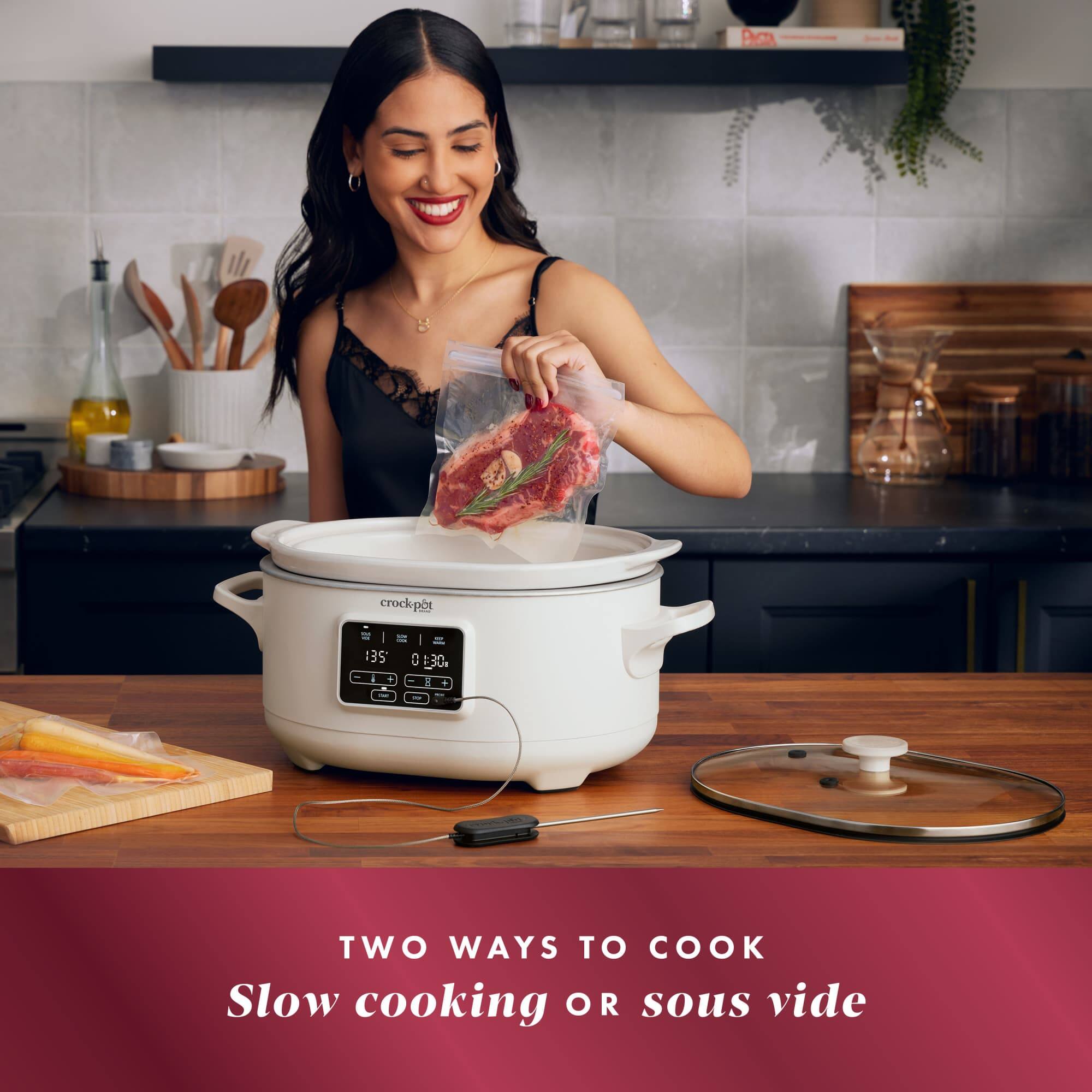 crockpot - I - SE: 0 E3C. - + a . I - TWO WAYS TO COOK Slow cooking OR sous vide
