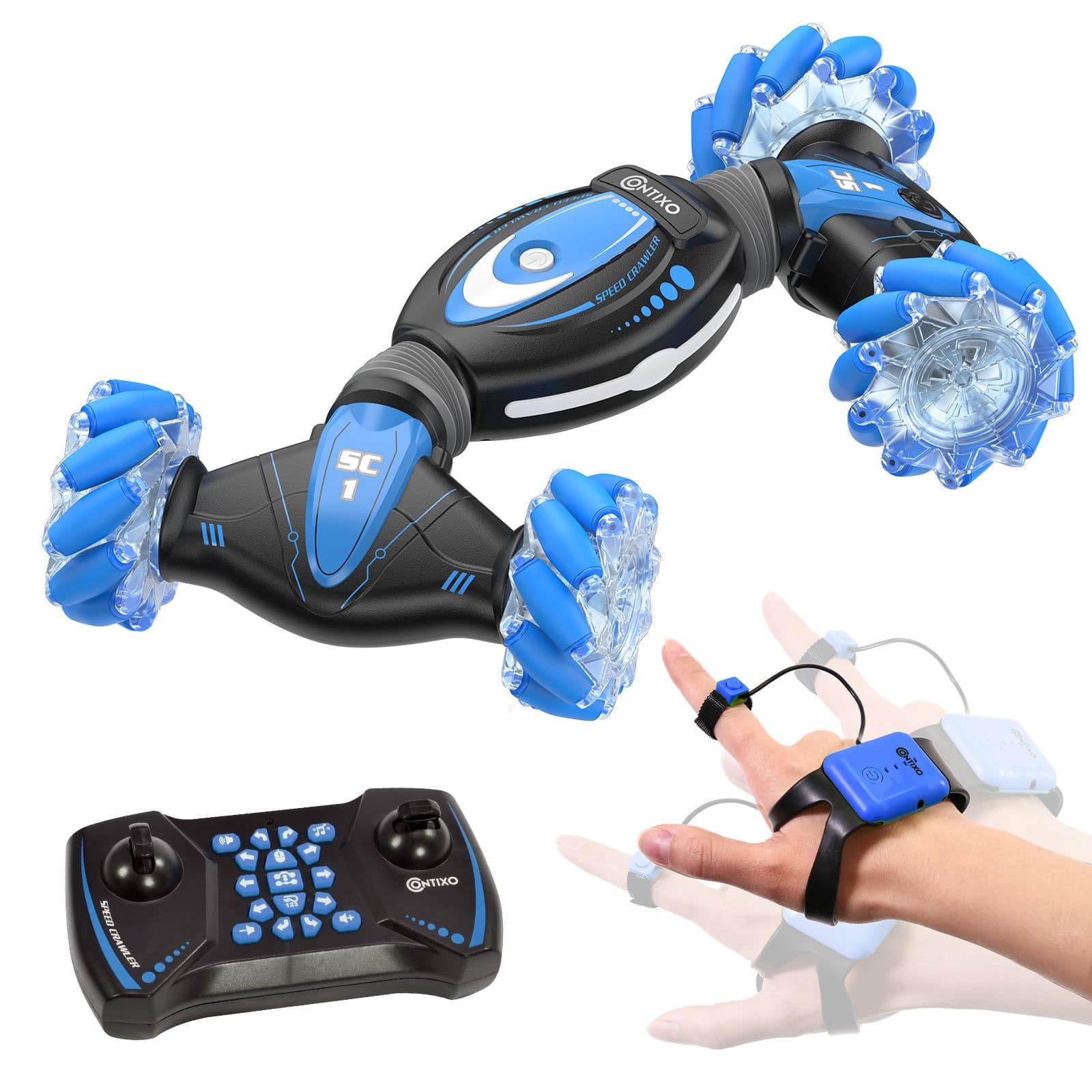 Contixo - SC1 Gesture-Sensing RC Stunt Car - Blue