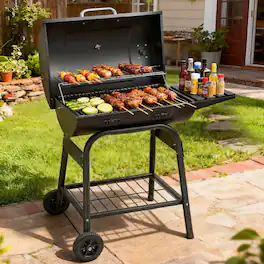 Winado - Charcoal Grill with Side Shelf Stainless Steel Stove Patio Camping BBQ for Outdoor Garden