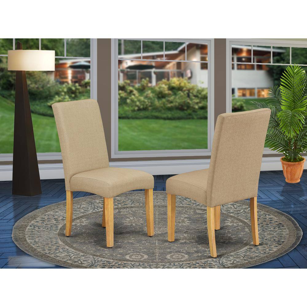 Angle. East West Furniture - Dining Chair Oak - Brown.