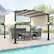 Alt View 2. Costway - 10' x 10' Outdoor Pergola with Retractable Sunshade Canopy Anchored Plates Patio - Beige + Black.