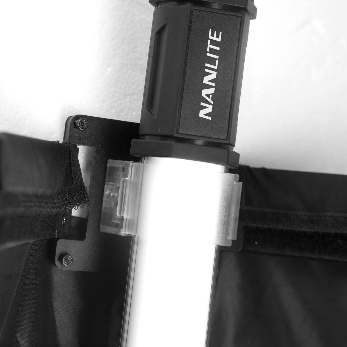 Alt View 6. NANLITE - Nanlite Fabric Barndoors and 45 Degree Grid for PavoTube II 30C LED Tube Light.