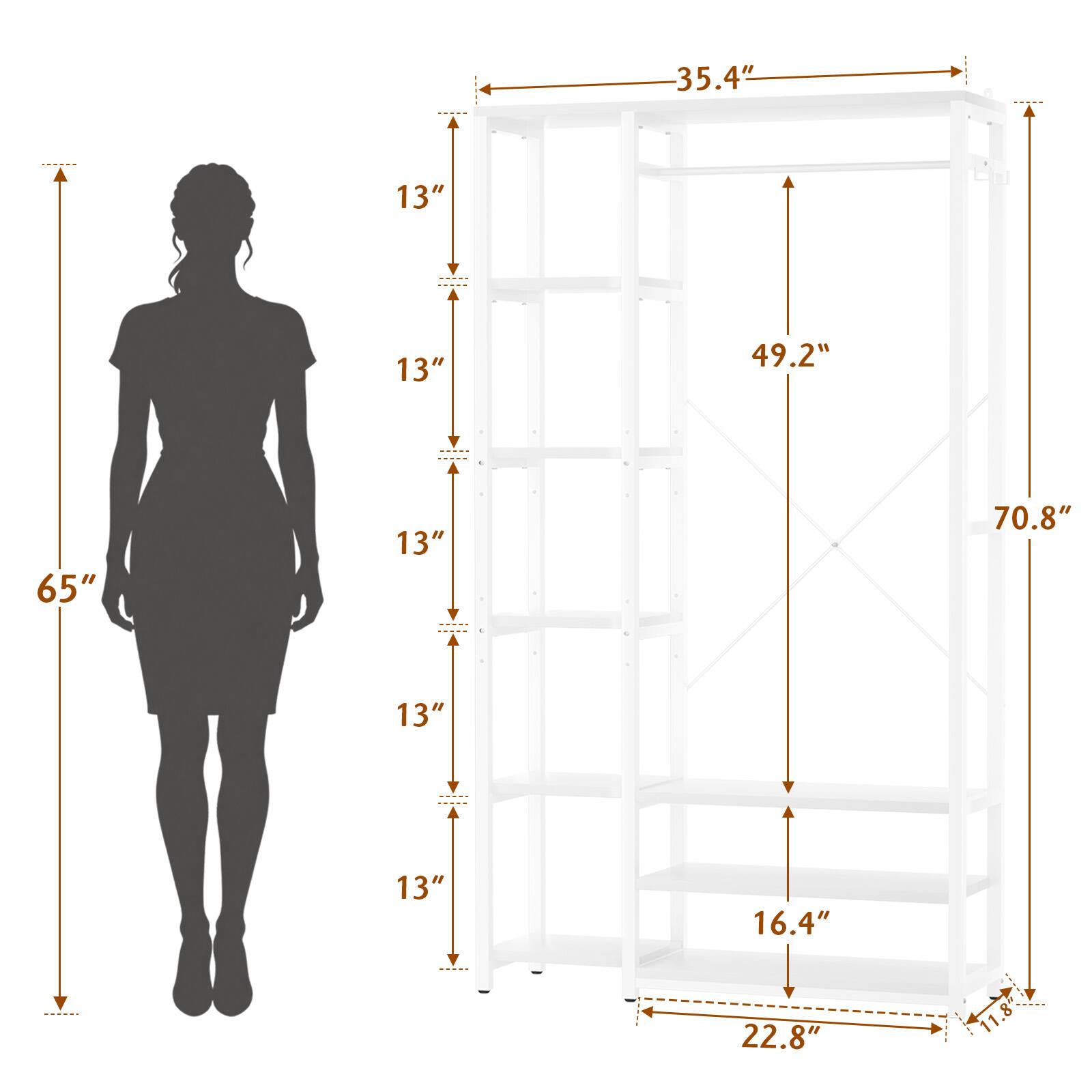 35.4"  
13"  
13"  
49.2"  
65"  
13"  
70.8"  
13"  
13"  
16.4"  

22.8"  
11.8"
