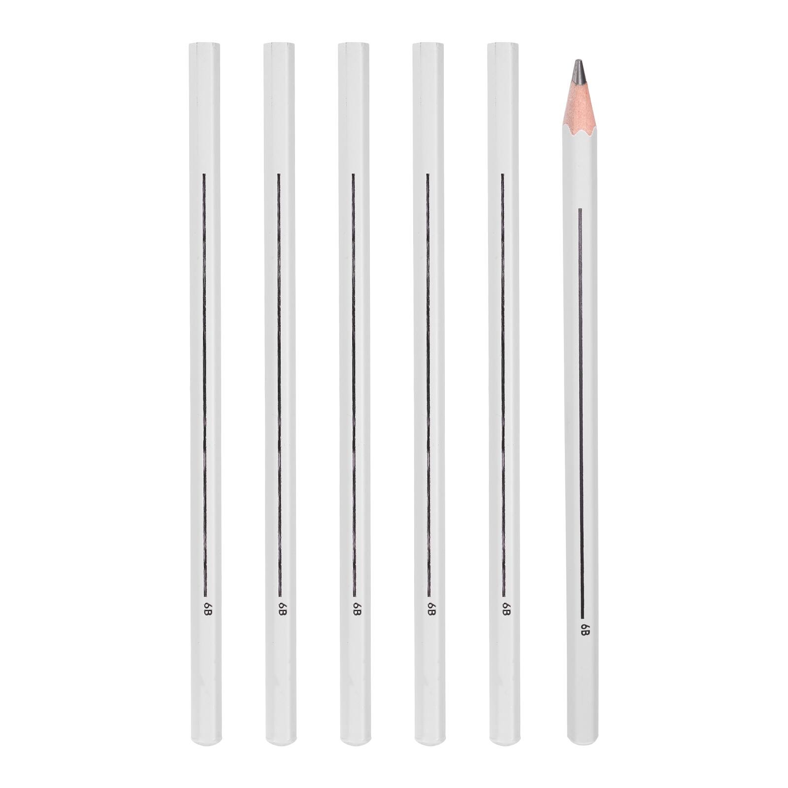Front. Unique Bargains - 6B Drawing Pencils for Sketching, 6pcs Hexagonal Sketch Pencils, Break-Resist Lead for Drawing, Painting, Sketching - Black.