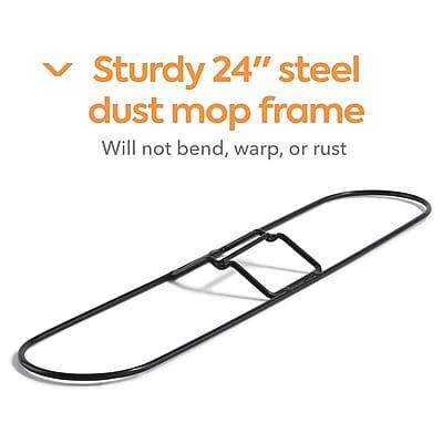 Sturdy 24" steel dust mop frame  
Will not bend, warp, or rust