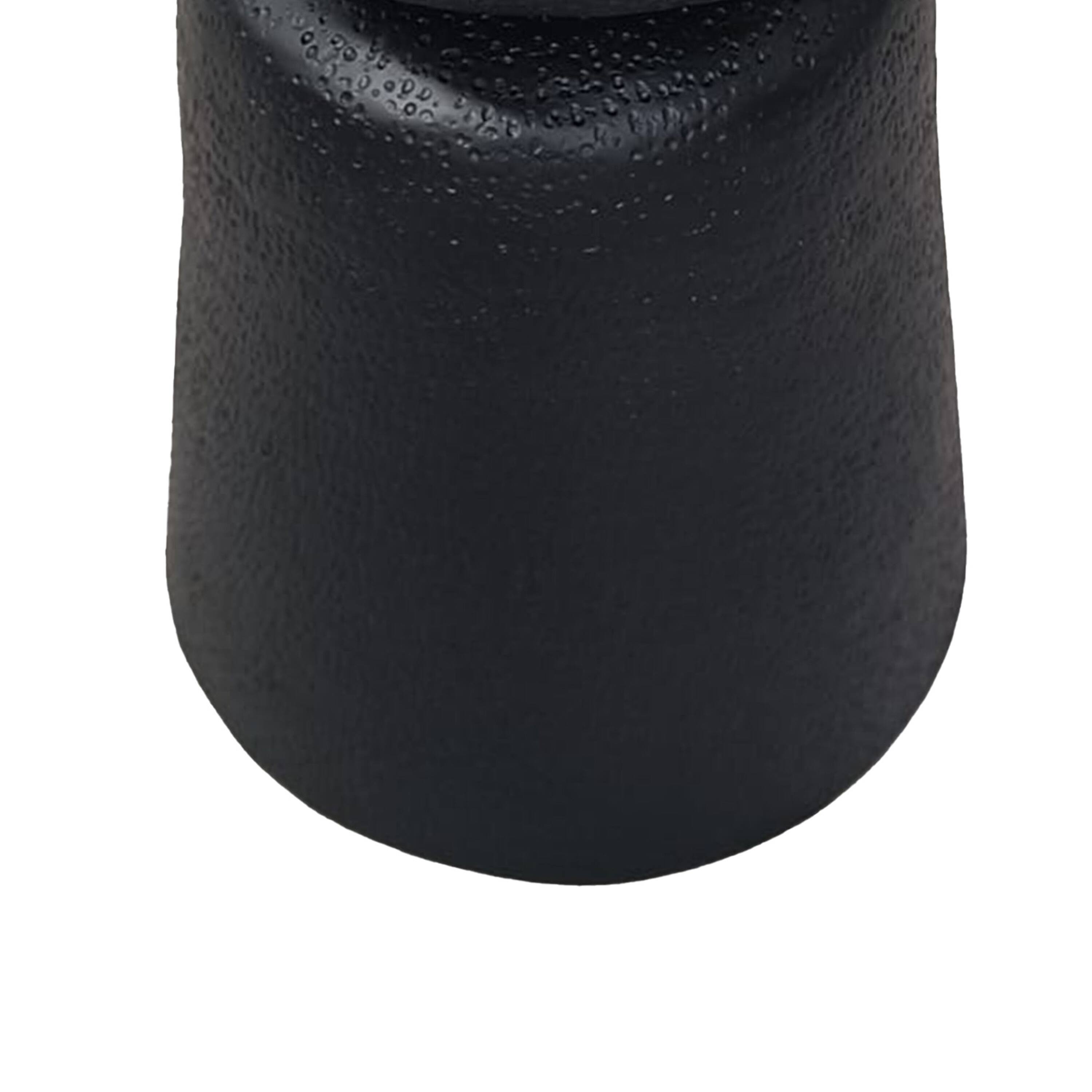 Alt View 5. Manhattan Lane - Josi 21 Inch Round Side End Table, Handcrafted Hammered Design, Drum Pedestal Aluminum Base - Black.