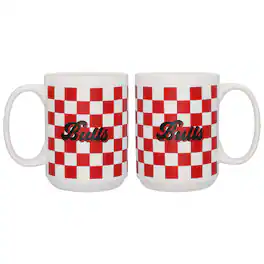 Logo Brands - Chicago Bulls 2-Pack 15oz. Checkered Wordmark Mug Set - Multicolor