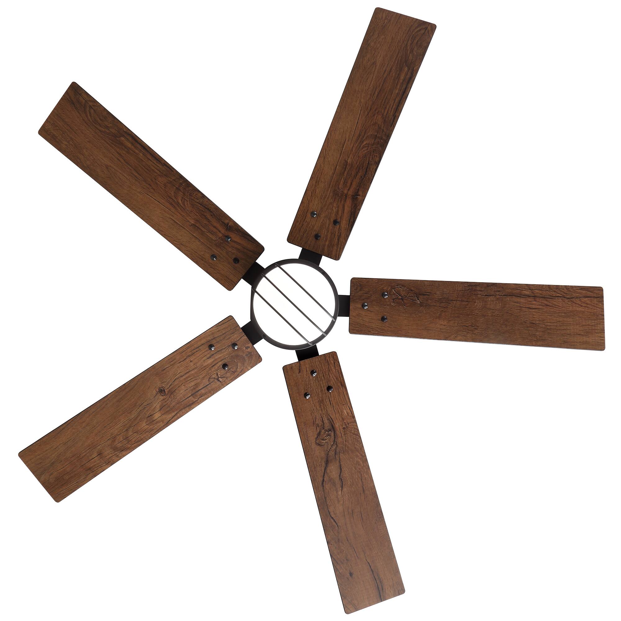 Alt View 10. Breezary - 52-Inch Modern Ceiling Fan with LED Light & Remote, 6'' Downrod, 5 Reversible Blades, 6-Speed DC Motor, Timer, 6-Speed - black.