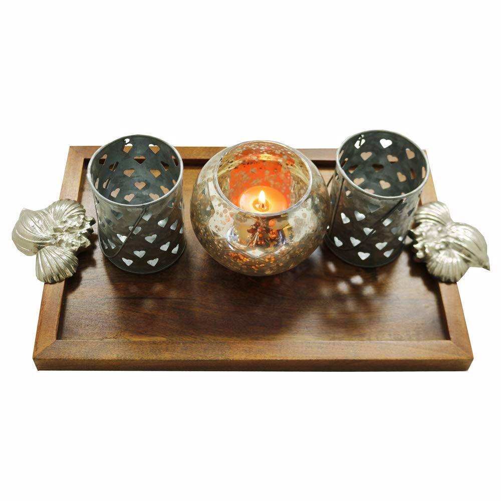 Alt View 3. Amber Sporting Goods - Champagne Etched Diamond Handmade Glass Votive Candle Holders for Wedding & Home Décor (Set of 3, Large).