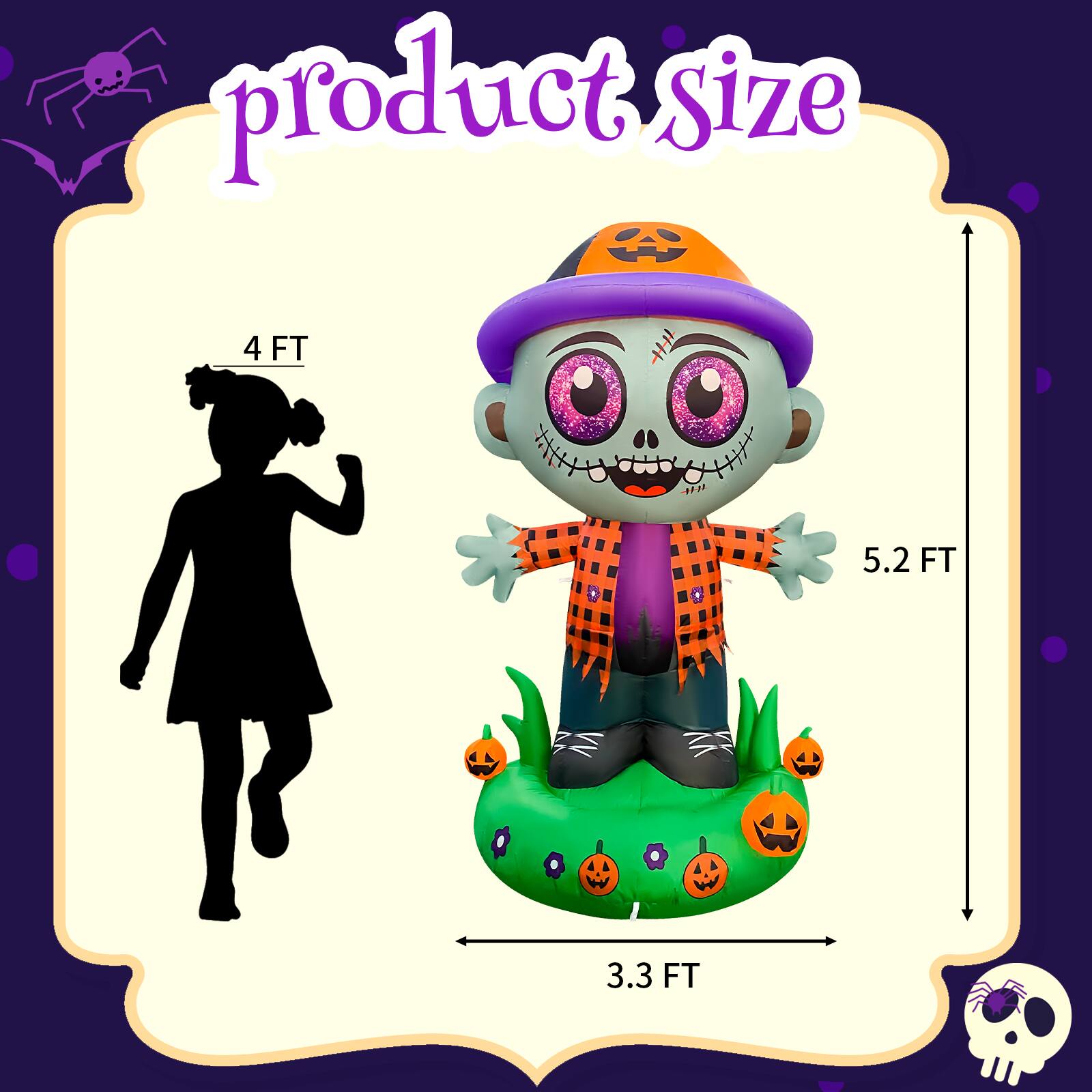 product Size  
4 FT  
5.2 FT  
3.3 FT