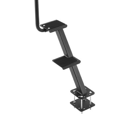 Front. VEVOR - Boat Trailer Steps, 2-Step, Heavy-Duty Boat Trailer Steps with Handle, Non-Slip Surface, 3 Mounting Angle Options - Black.