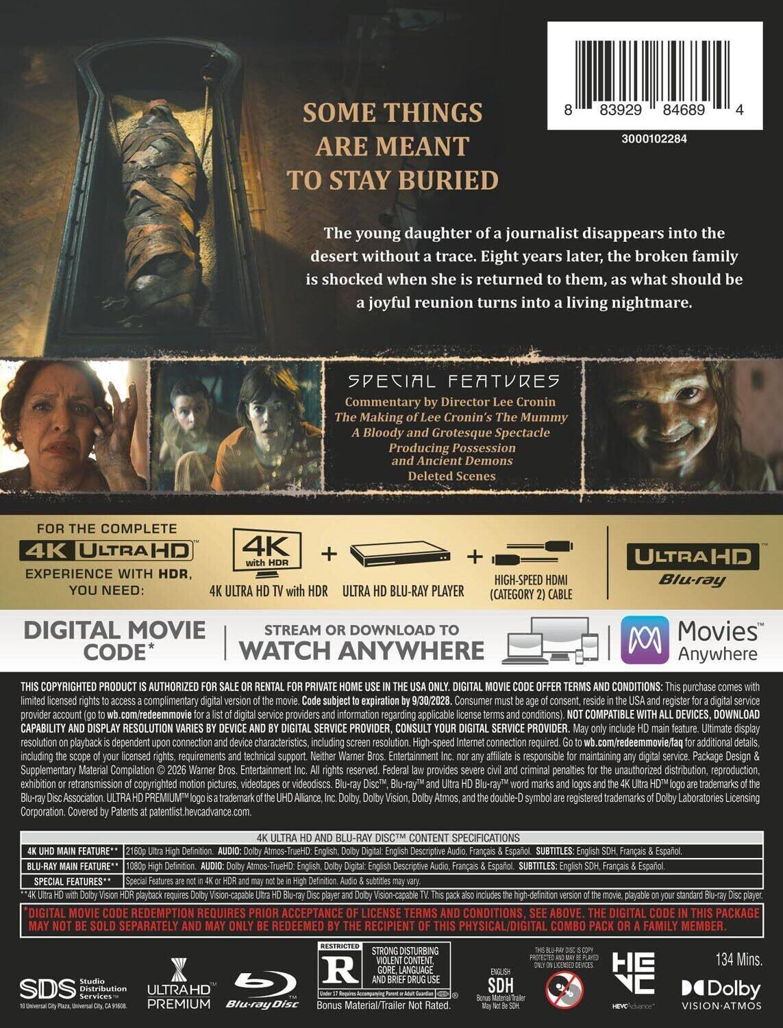Alt View 1. Lee Cronin's The Mummy (Limited Edition 4K Ultra HD Steelbook + Blu-ray + Digital) [UHD].