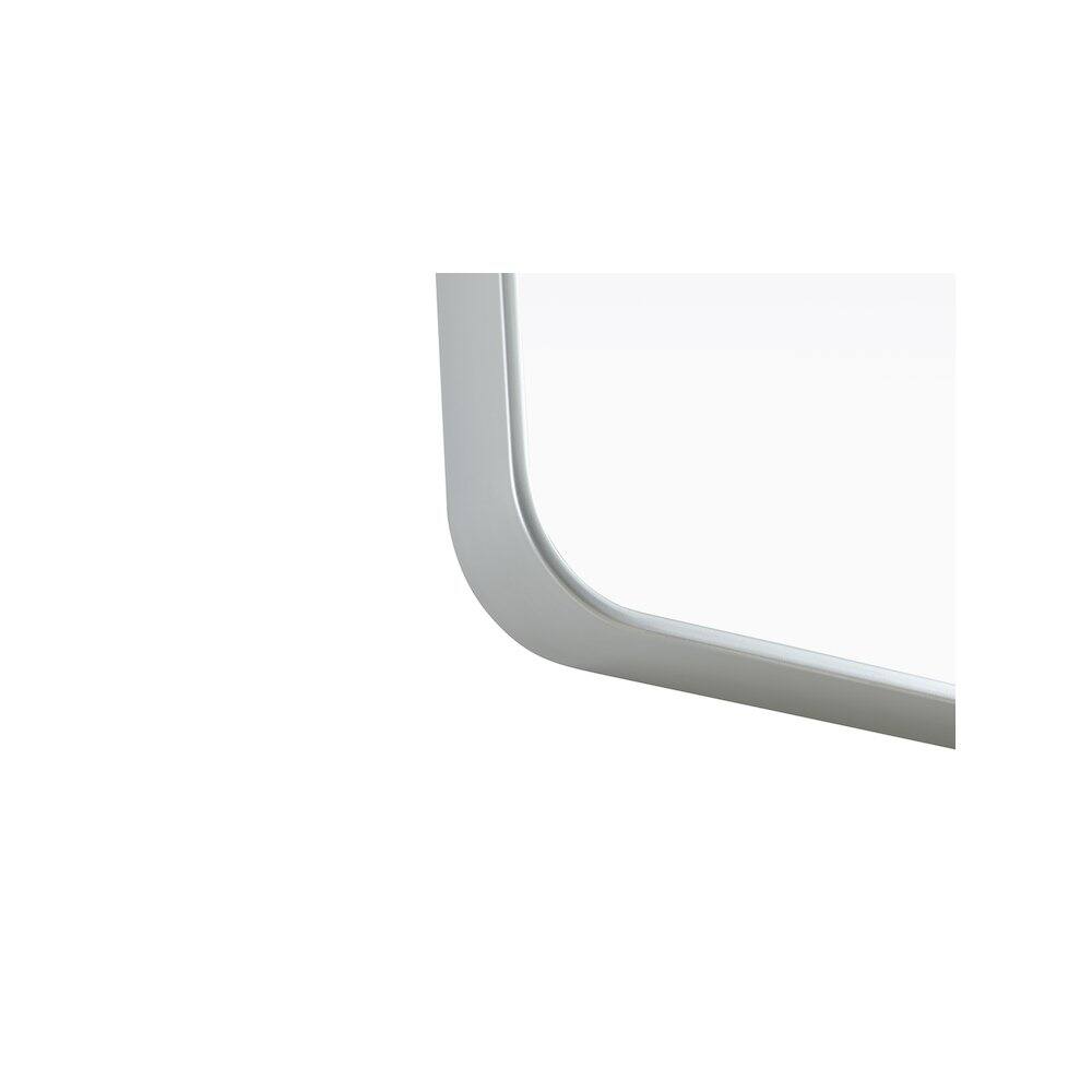 Left. Elegant Decor - Contour Metal Rectangle Mirror 28x42 in Silver - Silver.
