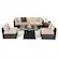 Front. Costway - 7 PCS Patio Furniture Set with 35" Propane Gas Fire Pit Table & Waterproof Cover - Brown.